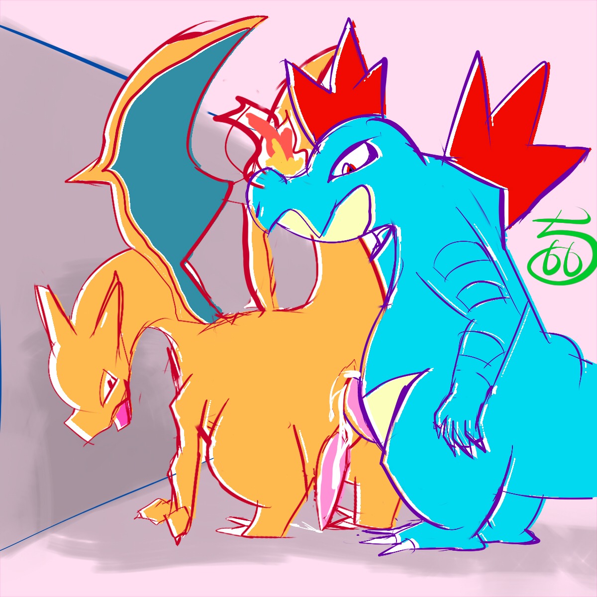 1:1 anal anal_penetration animal_genitalia bodily_fluids charizard conditional_dnp cum cum_in_ass cum_inside dragon duo e621 erection feral feraligatr fire flaming_tail generation_1_pokemon generation_2_pokemon genital_fluids genital_slit genitals hi_res klaide male male/male male_penetrated male_penetrating male_penetrating_male membrane_(anatomy) membranous_wings mythological_creature mythological_scalie mythology nintendo nude orange_body orange_skin penetration penis pokemon pokemon_(species) purple_background scalie semi-anthro sex simple_background tail wings
