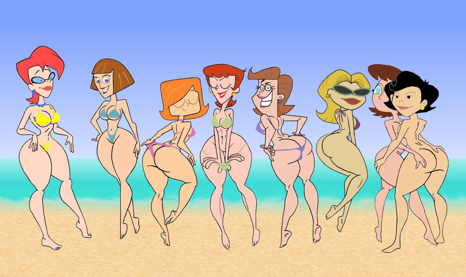 6+girls american_dragon:_jake_long asian ass ass_grab bad_dog beach bikini black_eyes black_hair blonde_hair breasts brown_hair cartoon_network cleavage clenched_teeth closed_eyes crossover curvy cyan_eyes danny_phantom debbie_turnbull debs_turnbull dexter's_laboratory dexter's_mom dexter's_neighbor_lady disney disney_channel earrings eyewear female female_only glasses grin happy hips huge_ass human johnny_test_(series) large_breasts lila_test lipstick long_hair looking_at_viewer looking_back madeline_fenton medium_breasts megane milf mrs._potanski multiple_females multiple_girls necklace nickelodeon no_bra no_panties nude orange_hair pale_skin panties_down panty_pull perky_breasts pose presenting presenting_hindquarters purple_eyes purple_hair pussy red_hair red_lipstick robotboy rule34 short_hair sideboob small_ass small_breasts smile straight_hair streaks susan_long tan_skin the_fairly_oddparents thick thick_lips thick_thighs thighs timmy's_mom underboob wide_hips