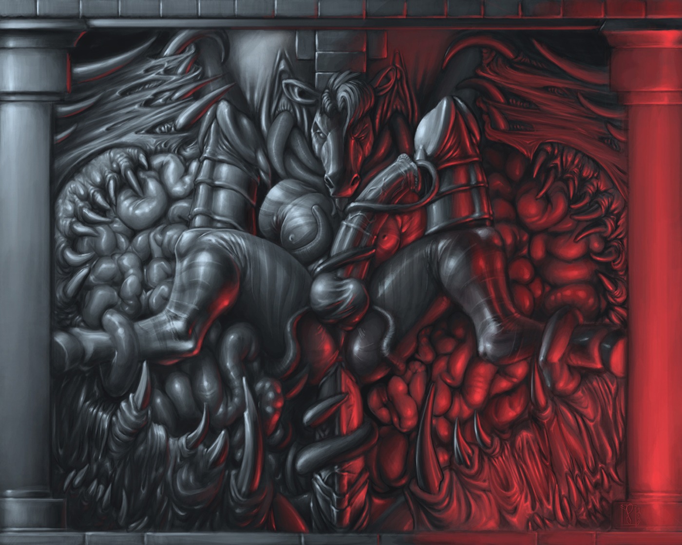 2011 5:4 anal anal_penetration animal_genitalia animal_penis anthro balls breasts column demon duo e621 equid equine equine_genitalia equine_penis erection genitals guts gynomorph hooves intersex intestines jonas-pride kaeldu mammal muscular muscular_intersex nipples nude organs pecs penetration penis red_glow sex stripes teeth tentacles tongue tongue_out urethral urethral_penetration vein veiny_penis what zebra