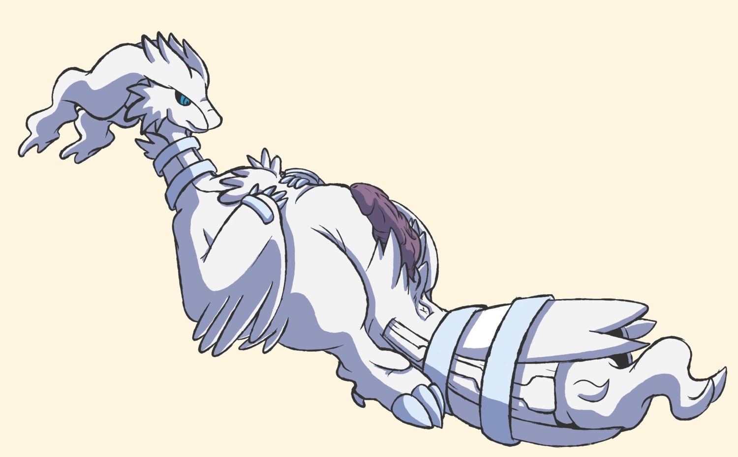 anus e621 erection fiztheancient generation_5_pokemon genitals hi_res legendary_pokemon male nintendo nude penis pokemon pokemon_(species) reshiram simple_background solo