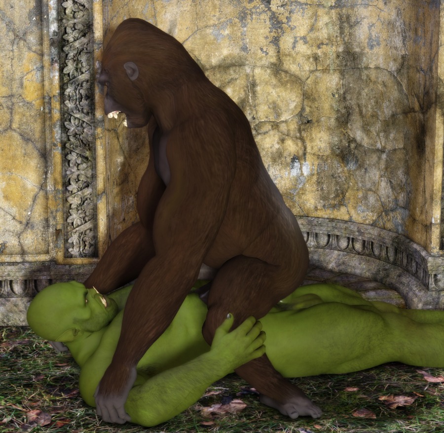 3d_(artwork) anal anal_penetration ape bald black_howler cowgirl_position digital_media_(artwork) duo e621 erection feet from_front_position genitals gorilla green_body green_skin hairy haplorhine humanoid humanoid_genitalia humanoid_penis male male/male male_on_bottom male_on_top male_penetrated male_penetrating male_penetrating_male mammal muscular nude on_bottom on_lap on_top orc penetration penis prehensile_feet primate sex side_view sitting sitting_on_lap straddling toes tusks