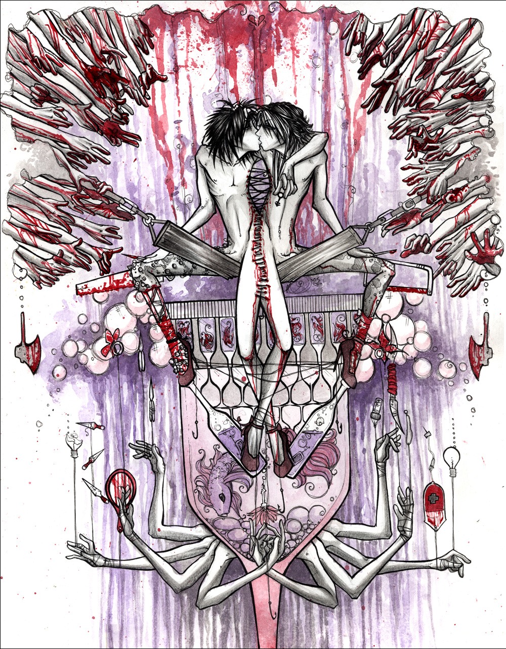 bizarre blood caution dismemberment gore guro kissing male mythchan rule34 stitches surreal what yaoi