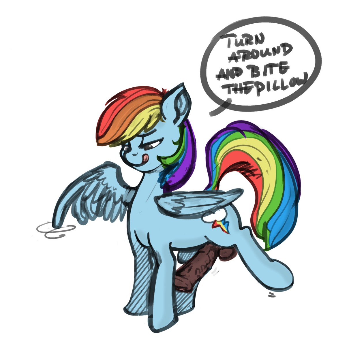 absurd_res animal_genitalia animal_penis balls blue_body blue_feathers blue_fur cutie_mark digital_media_(artwork) e621 english_text equid equine equine_genitalia equine_penis erection feathered_wings feathers feral friendship_is_magic fur genitals gynomorph hair half-closed_eyes hasbro hi_res intersex kevinsano licking licking_lips licking_own_lips looking_down mammal multicolored_hair multicolored_tail my_little_pony mythological_creature mythological_equine mythology narrowed_eyes nude pegasus penis rainbow_dash_(mlp) rainbow_hair rainbow_tail self_lick simple_background solo tail text third-party_edit tongue tongue_out vein white_background wings