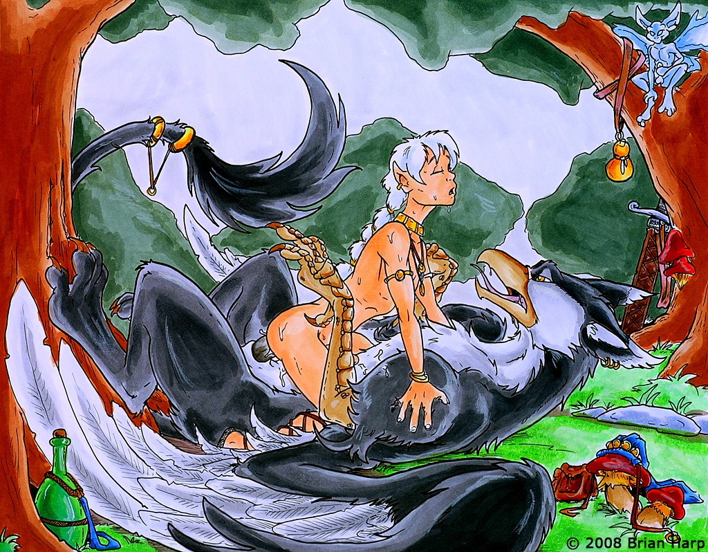2008 anal avian bestiality brian_harp claws cum cum_inside drool elf feline feral gay gryphon male mythological_avian mythological_creature mythology penetration piercing pointy_ears rule34 saliva sweat