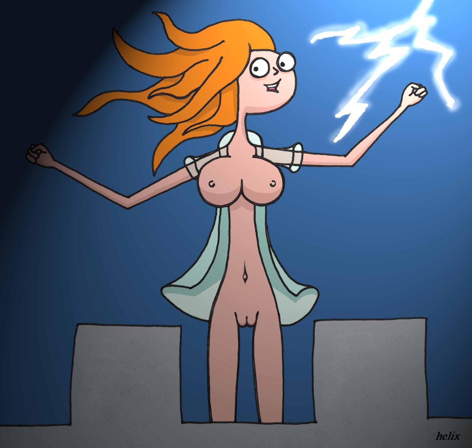 bad_anatomy candace_flynn disney disney_channel disney_xd female female_only ginger helix human nipples phineas_and_ferb rule34 solo tagme white_female
