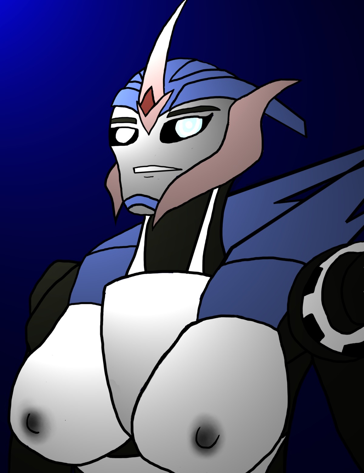 1girls arcee arcee_(prime) autobot bad_anatomy big_breasts black_nipples breasts female female_autobots female_only kingg nipples robot robot_girl rule34 solo tagme transformers transformers_prime upper_body upper_body_focus