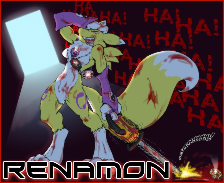 anthro bandai_namco canid canine countershading digimon digimon_(species) dipstick_tail e621 eyes_closed female fur glenn mammal markings multicolored_body multicolored_fur multicolored_tail renamon solo tail tail_markings two_tone_body two_tone_fur two_tone_tail white_body white_fur white_tail yellow_body yellow_fur yellow_tail yin_yang