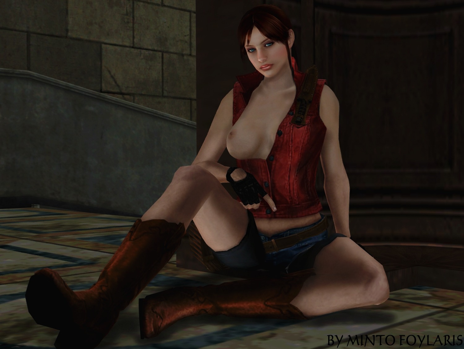 1girls 3d claire_redfield female female_only human mintofoularis resident_evil rule34 solo tagme