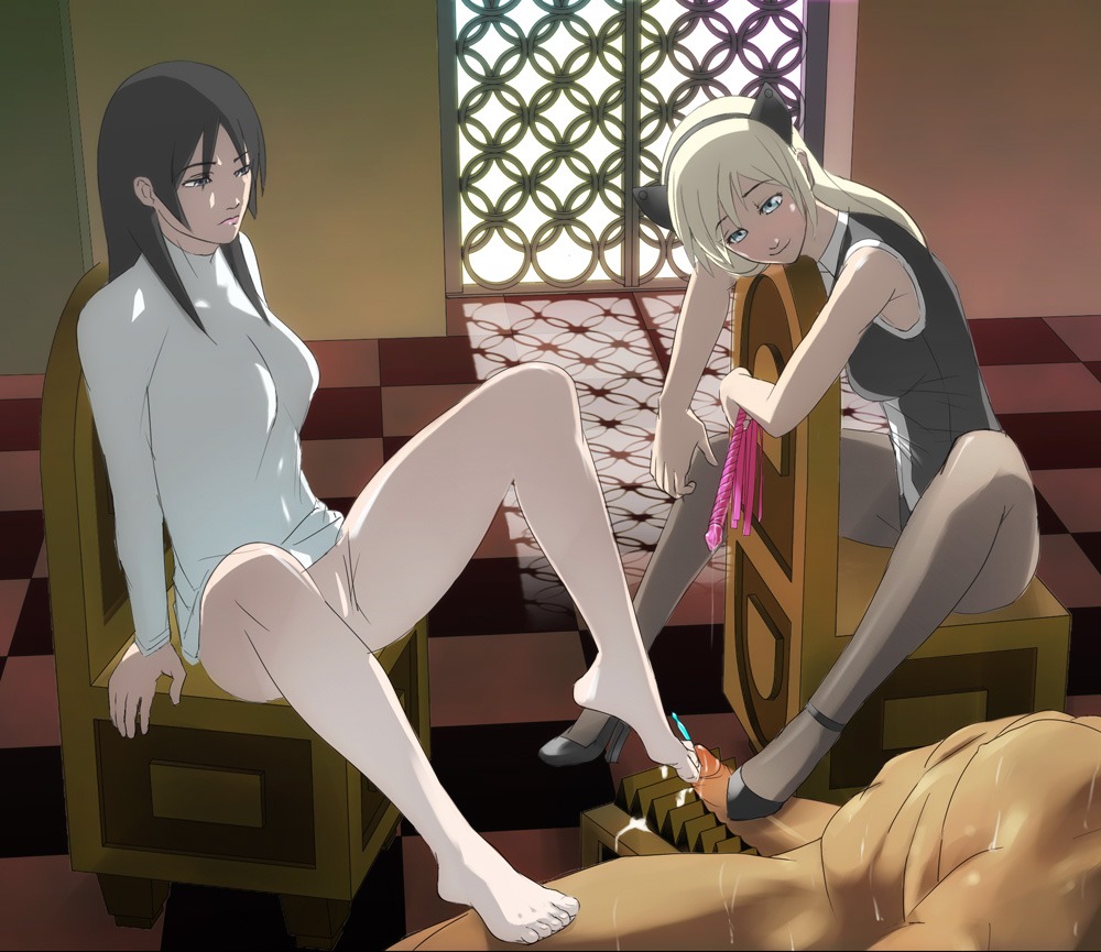 1boy 2girls animal_ear balls barefoot big_breasts big_penis black_eyes black_hair blonde_hair blue_eyes bondage breasts cfnm clothed_female clothed_female_nude_male clothing cock_and_ball_torture cock_and_balls_torture color cum cum_on_body cum_on_feet cum_on_lower_body double_footjob druaga_no_tou ejaculation fatina feet female femdom footjob group_sex heeljob heels high_heels implied_urethral insertion ki_(druaga) large_breasts large_penis leotard long_hair majoora male male_ryona male_urethral_insertion malesub multiple_females multiple_girls nude pantyhose penile_urethral_insertion penis rule34 shoejob shoes stepped_on sweat toes trample uncensored urethral_insertion white_legwear white_pantyhose
