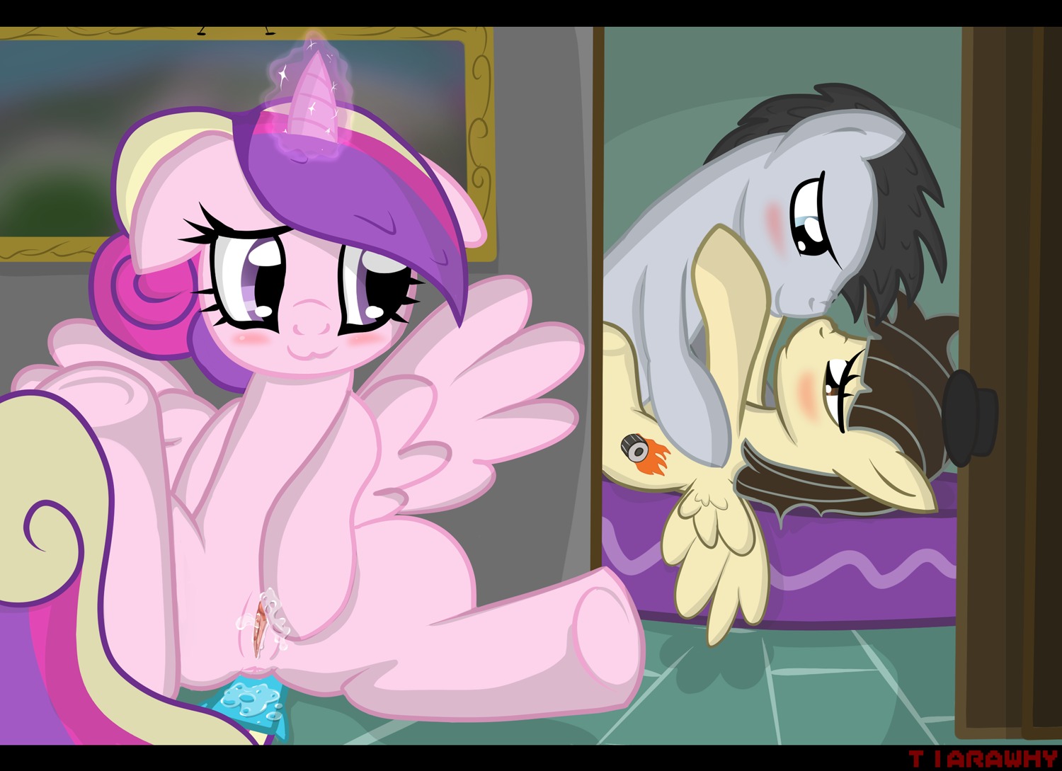 :3 ambiguous_penetration anal anal_masturbation anal_penetration black_bars bodily_fluids cutie_mark e621 equid equine feathered_wings feathers female feral fingering friendship_is_magic genital_fluids genitals group hasbro horn letterbox looking_at_another magic male male/female mammal masturbation my_little_pony mythological_creature mythological_equine mythology peeping pegasus penetration princess_cadance_(mlp) quadruped sex stealth_masturbation tail tiarawhy vaginal vaginal_fingering vaginal_fluids vaginal_masturbation voyeur vulva wild_fire_(mlp) winged_unicorn wings