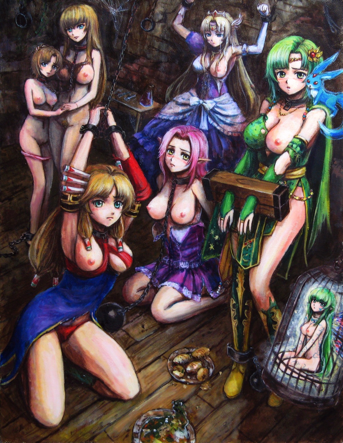 bdsm dungeon female final_fantasy final_fantasy_iv heroine human legend_of_mana prisoner rule34 rydia slave tagme