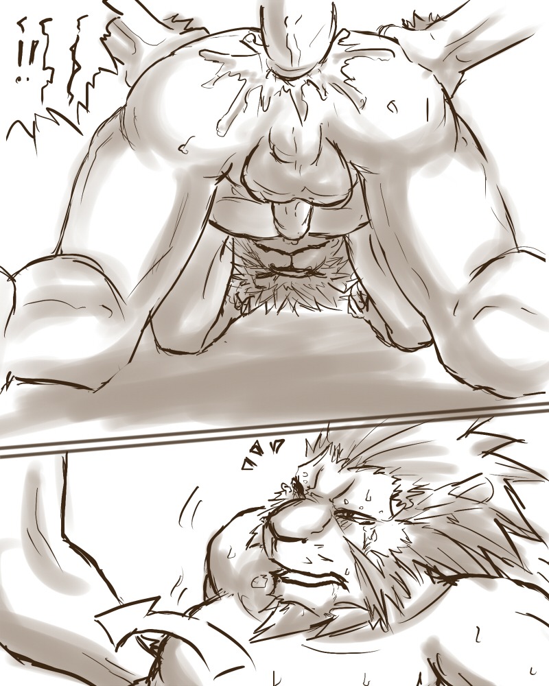 4:5 anal anal_penetration anthro anthro_penetrated biped butt comic darius_(fullmetal_alchemist) digital_drawing_(artwork) digital_media_(artwork) duo e621 erection felid fullmetal_alchemist genitals heinkel_(fullmetal_alchemist) hikuchi human human_on_anthro human_penetrating human_penetrating_anthro humanoid_genitalia humanoid_penis interspecies lion male male/male male_penetrated male_penetrating male_penetrating_male mammal monochrome multiple_scenes nude pantherine penetration penis plantigrade sepia sex tailless