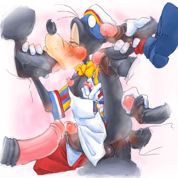 artist_request blowbang blowjob disney fellatio goof_troop goofy goofy_(disney) male male_only multiple_boys multiple_males multiple_penises penis rule34 source_request tagme yaoi