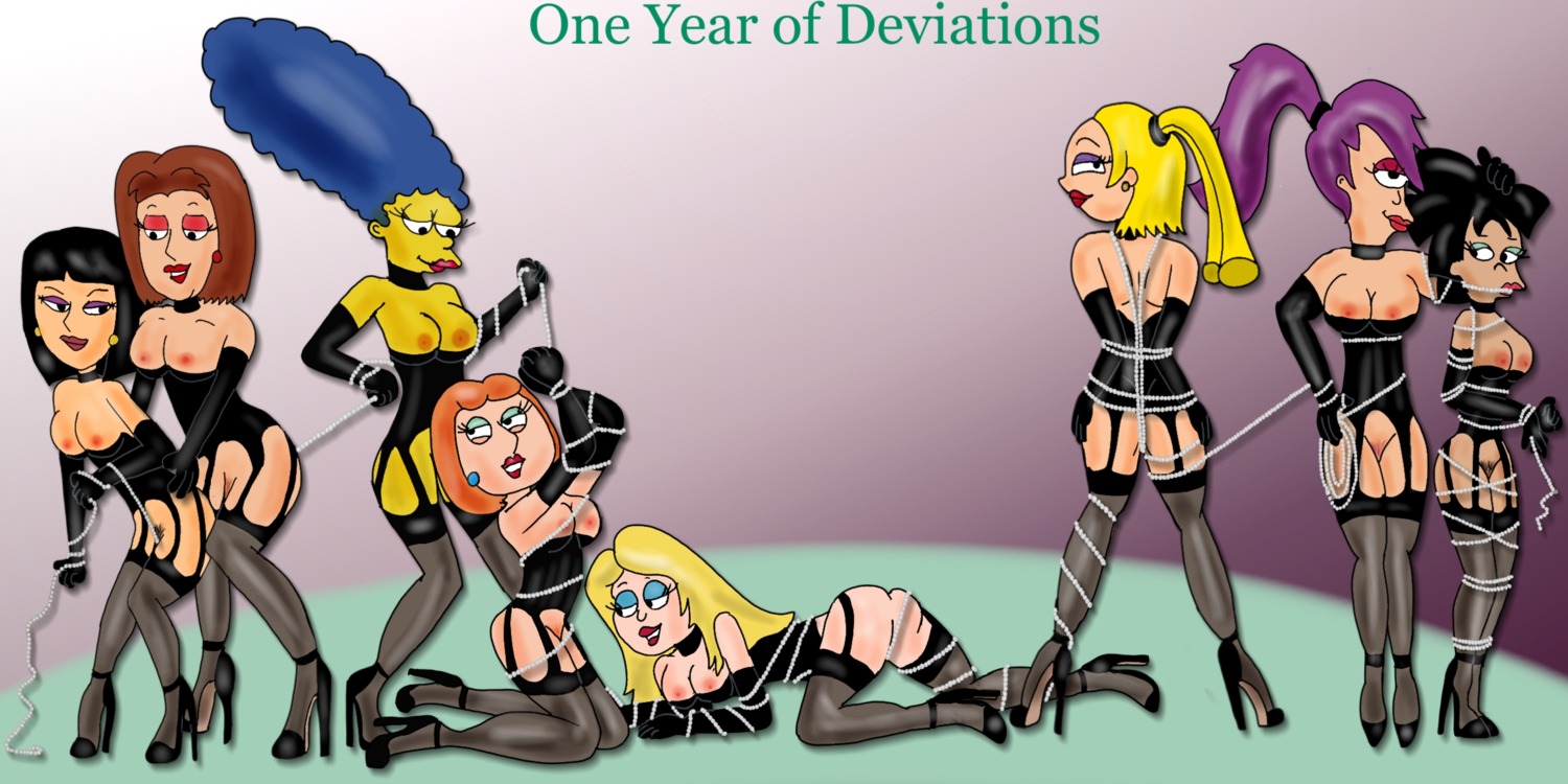 20th_century_studios 6+girls 8girls accurate_art_style american_dad amy_wong asian bondage breasts charlotte_pickles color crossover diane_simmons family_guy female female_only francine_smith futurama gag human lesbian light-skinned_female light_skin lois_griffin marge_simpson multiple_females multiple_girls rugrats rule34 the_simpsons tricia_takanawa turanga_leela white_female yellow_body yellow_skin