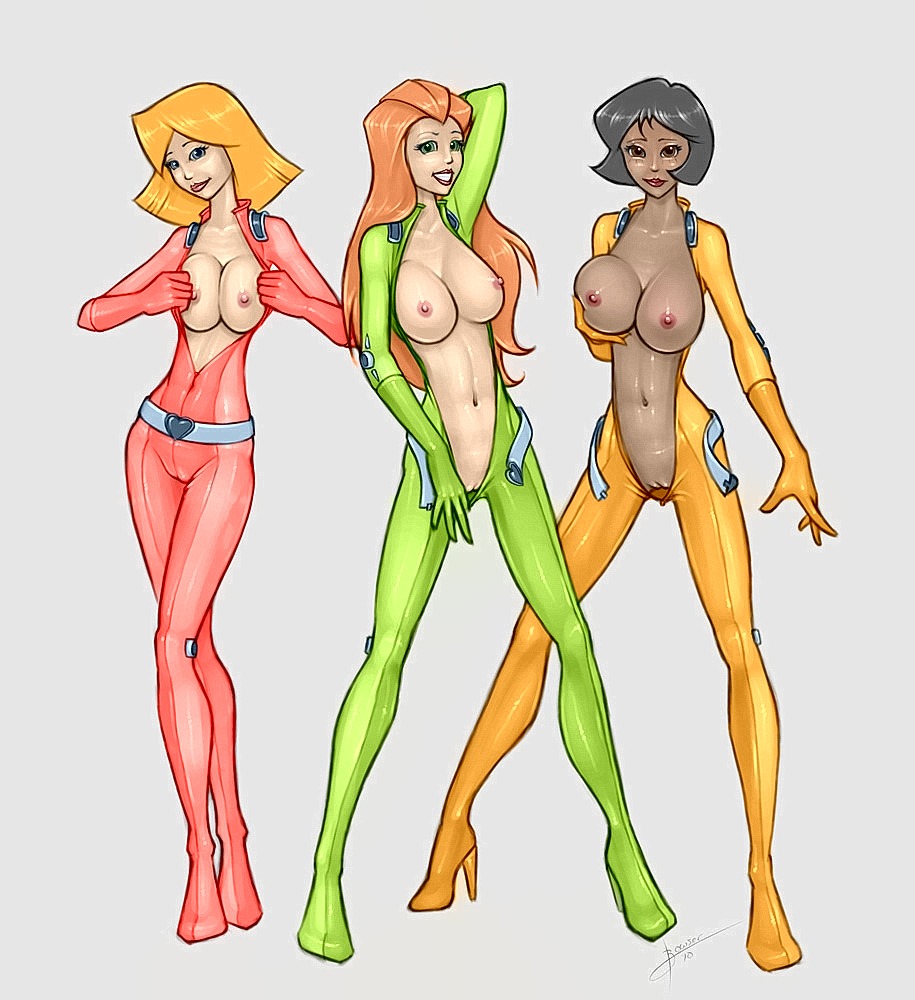 3girls alex_(totally_spies) belt black_hair blonde_hair blue_eyes bodysuit boots bowser_(artist) breasts brown_eyes bushido clover_(totally_spies) dark-skinned_female dark_skin exposed_breasts female female_only footwear green_eyes handwear hazel_eyes heel_boots heeled_boots high_heel_boots high_heels human long_hair multiple_females multiple_girls nipples open_clothes orange_hair pale_skin pussy redhead rule34 sam_(totally_spies) signature totally_spies trio uncensored yellow_eyes