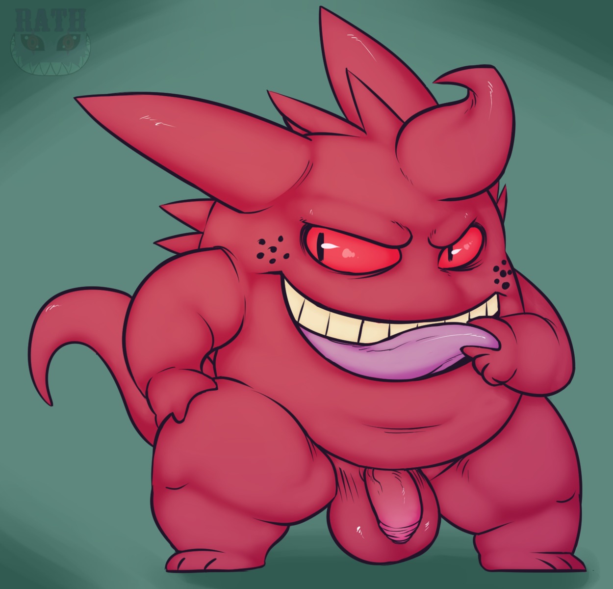 2014 alternate_color balls big_balls big_mouth_(anatomy) digital_media_(artwork) e621 fan_character feet flaccid foreskin freckles generation_1_pokemon gengar genitals ghost hi_res humanoid_genitalia humanoid_penis long_ears long_foreskin looking_away male monster nintendo nude penis pokemon pokemon_(species) pose rathmutatio slightly_chubby smile solo spirit standing teeth thick_thighs tongue tongue_out unretracted_foreskin vein veiny_penis