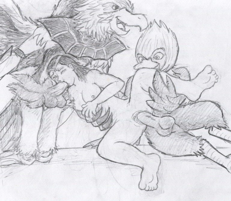 anthro_on_female blackwing blackwing_gale_the_whirlwind duel_monster female female_penetrated lightsworn lyla_lightsworn_sorceress rule34 sirocco_the_dawn yu-gi-oh!