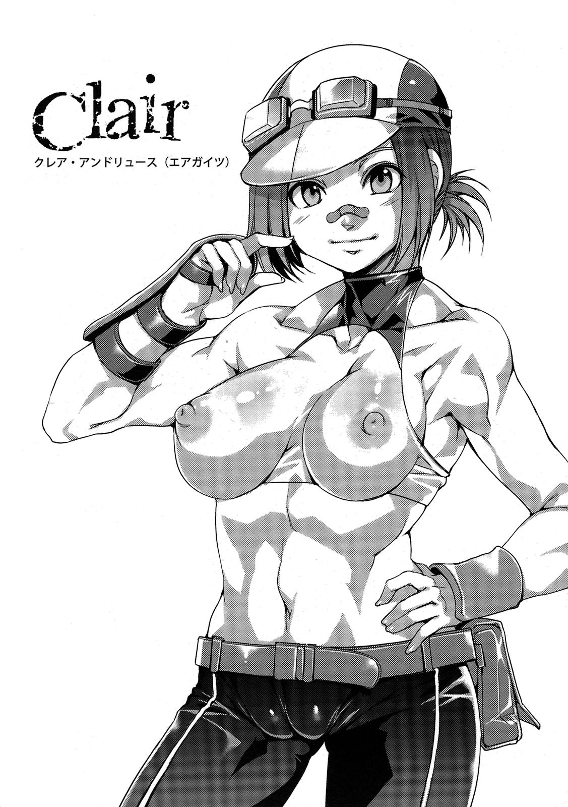 1girls bandaid breasts cameltoe clair_andrews ehrgeiz female goggles hat large_breasts mizuryuu_kei nipples pussy rule34 see-through wristguards