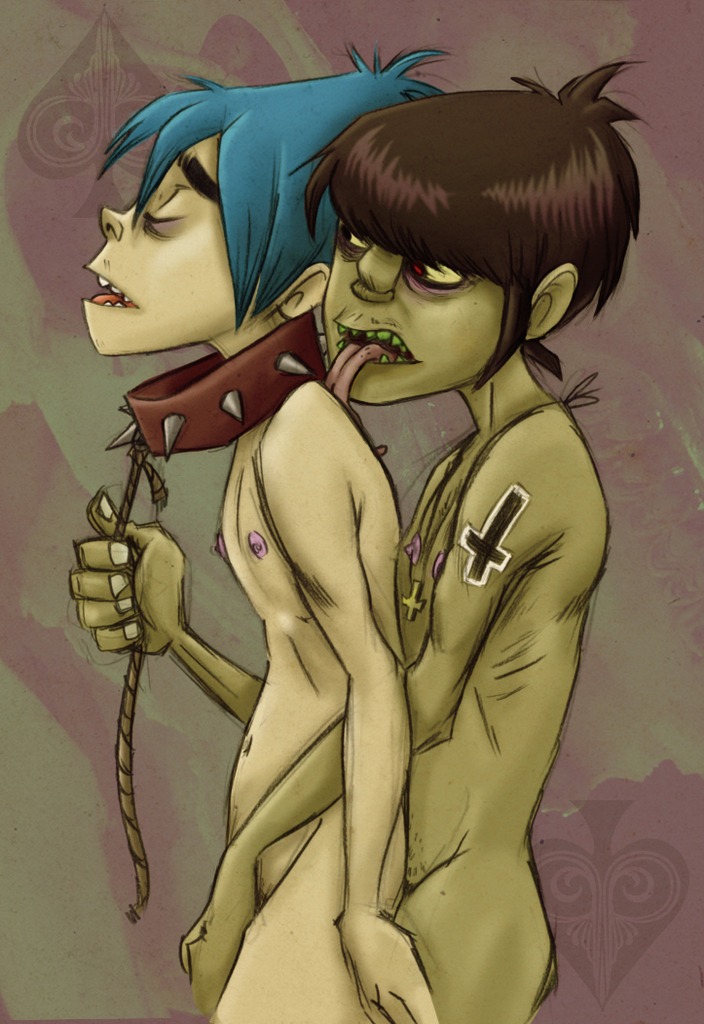 2d_(gorillaz) bondage collar duo gay_domination gorillaz leash male maledom malesub multiple_boys multiple_males murdoc_niccals rope rule34 sex spiked_collar tagme upside_down_cross yaoi