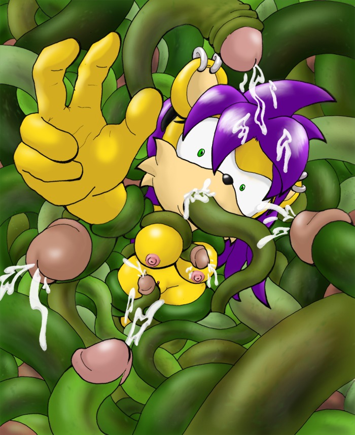 anthro archie_comics bodily_fluids breasts cum cum_in_hair cum_in_mouth cum_inside digital_media_(artwork) e621 ear_piercing female genital_fluids genitals green_eyes hair herpestid mammal mina_mongoose mongoose piercing purple_hair sega solo sonic_the_hedgehog_(archie) sonic_the_hedgehog_(comics) sonic_the_hedgehog_(series) tentacles the_other_half vulva