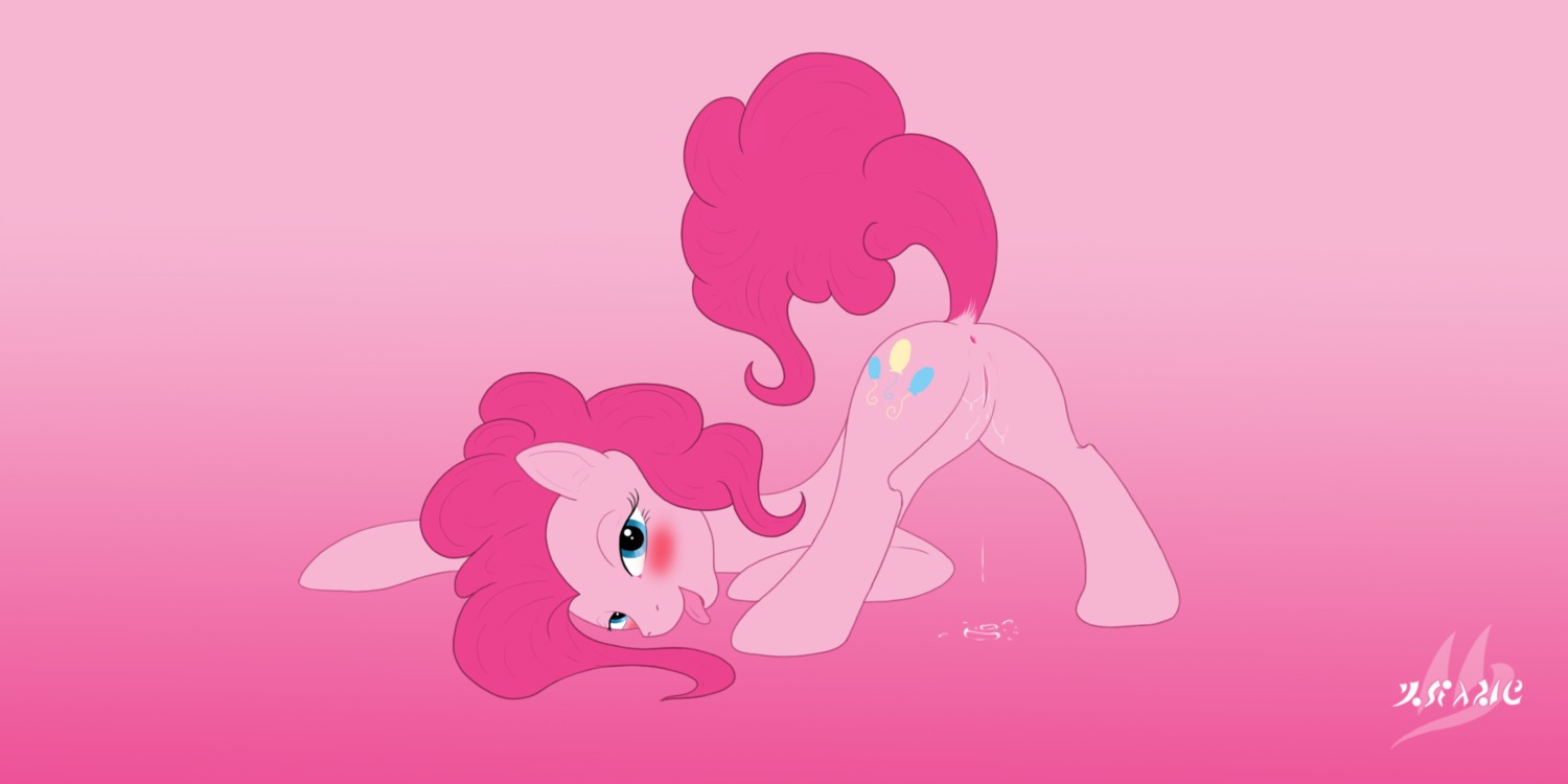 2:1 anus ass_up blue_eyes bodily_fluids butt cutie_mark drake_drachenlicht e621 earth_pony equid equine female feral friendship_is_magic genital_fluids genitals hair hasbro hi_res horse mammal my_little_pony open_mouth pink_body pink_hair pinkie_pie_(mlp) pony presenting presenting_hindquarters solo tongue tongue_out vaginal_fluids vulva