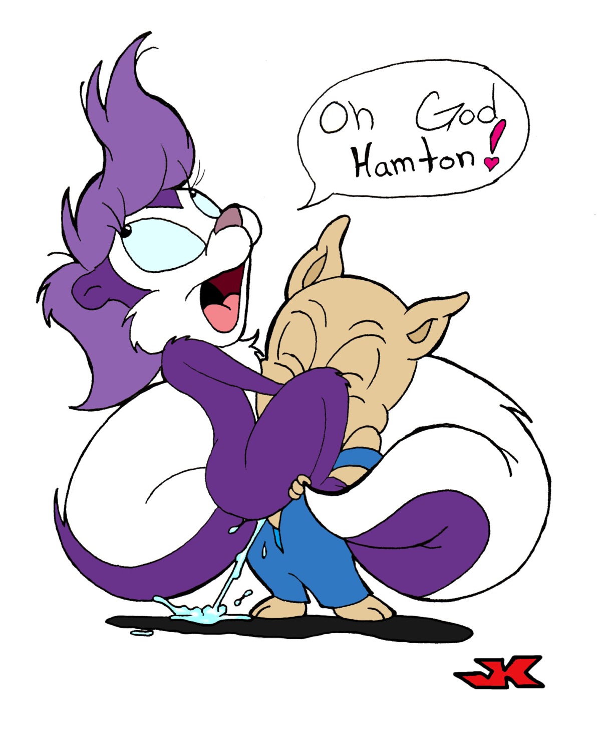 1boy anthro female fifi_la_fume fur furry hamton_j_pig jk male monster_boy no_humans pig purple_fur rule34 skunk suid suina sus_(pig) tagme tail tiny_toon_adventures
