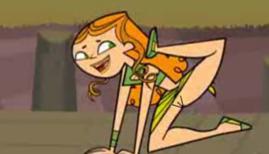 accidental_exposure accurate_art_style edit female green_eyes izzy_(tdi) pussy red_hair rule34 total_drama_island