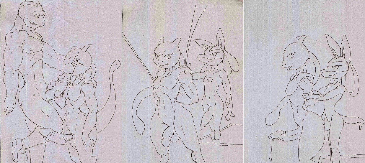 anthro canine dark-moltres legendary_pokemon lucario machoke male male_only mewtwo pokemon pokemon_(species) pokemon_dppt pokemon_rgby rule34 tail