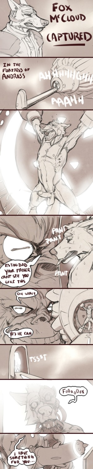 3boys anthro balls ballsack body_fur bondage bound canine comic cyborg dangling_balls dangling_testicles english_text erection father fluffy_tail foreskin foreskin_folds forge_(artist) fox gay humanoid_penis low_hanging_balls male male_nipples male_only male_pubic_hair masculine monochrome nipples nude nude_male penis pubic_hair retracted_foreskin robot rule34 scrotum sepia sketch smooth_penis son star_fox testicles thewielder tongue tongue_out uncircumcised uncut video_games what
