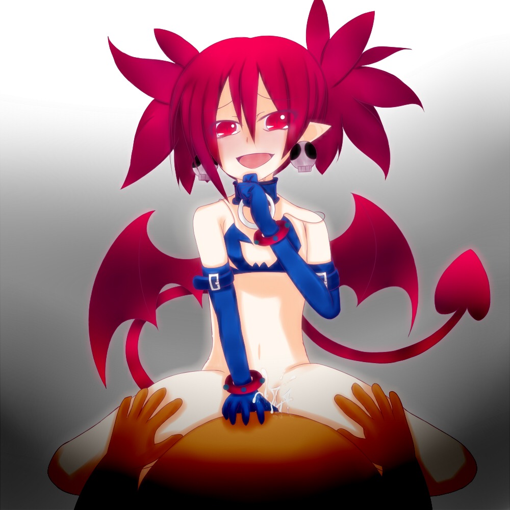 artist_request disgaea earrings etna female flat_chest jewelry pointy_ears red_eyes red_hair rule34
