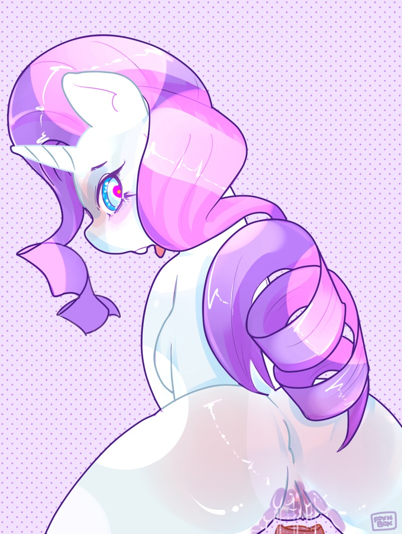 anthro blue_eyes bodily_fluids creamydonuts cutie_mark e621 equid equine female feral friendship_is_magic fur genital_fluids genitals hair hasbro horn looking_at_viewer mammal my_little_pony mythological_creature mythological_equine mythology nude purple_hair rarity_(mlp) solo unicorn vaginal_fluids vulva white_body white_fur