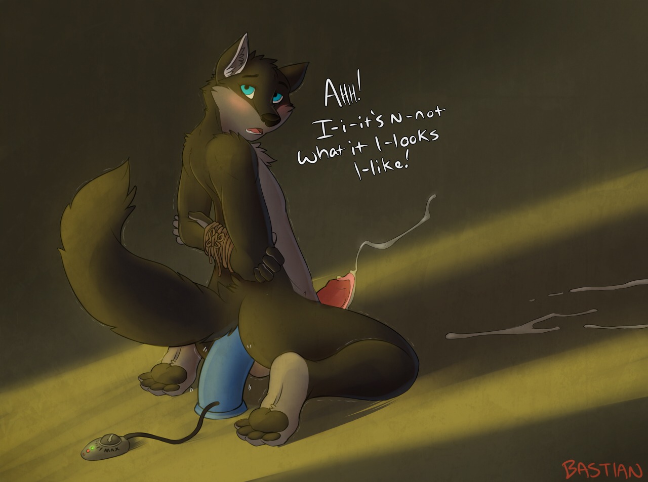4_toes 5_fingers anal anal_masturbation anal_orgasm anal_penetration animal_genitalia animal_penis anthro backsack balls bdsm biped blue_eyes blush bodily_fluids bondage bound canid canine canine_genitalia canine_penis canis caught_in_the_act caught_masturbating caught_while_cumming cum cum_on_ground cum_while_penetrated cumshot digital_media_(artwork) dildo dildo_sitting domestic_dog e621 ejaculation english_text erection feet fingers genital_fluids genitals hands-free higsby hindpaw kneeling large_penetration looking_at_viewer looking_back male mammal masturbation nude object_in_ass open_mouth orgasm pawpads paws penetration penis rope sex_toy sex_toy_in_ass sex_toy_insertion shad0w simple_background soles solo submissive submissive_male tail text toes toying_self vibrator vibrator_in_ass walk-in wolf