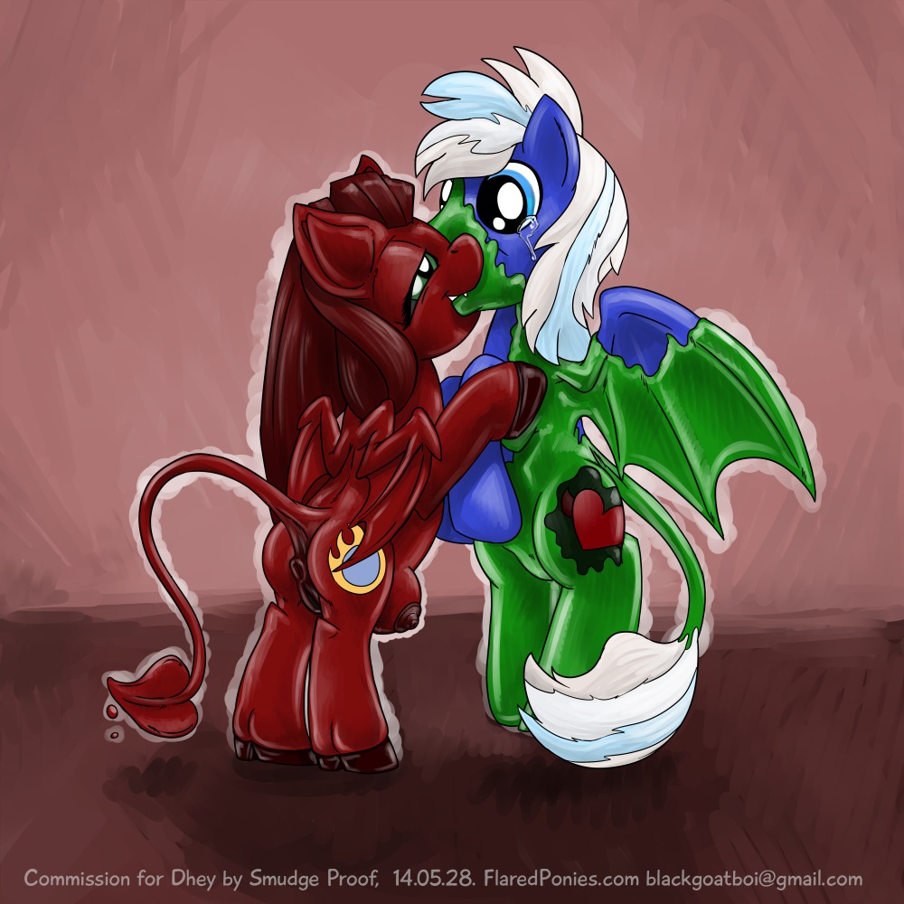 1:1 balls blue_eyes bodily_fluids cutie_mark demon dhey digital_media_(artwork) dominant dominant_female duo e621 english_text equid equine fan_character female feral genitals green_eyes hair hasbro latex male mammal membrane_(anatomy) membranous_wings my_little_pony mythological_creature mythological_equine mythology pegasus penis side_view smudge_proof snowball's_chance tears teats text tongue tongue_out transformation url vulva wings