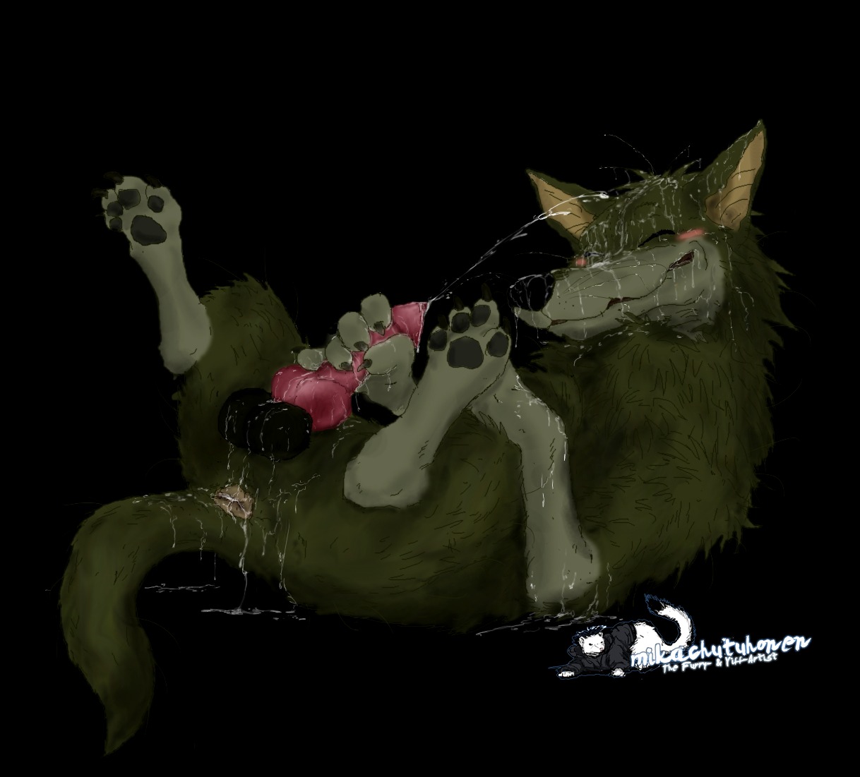 1boy balls canine canine_penis cum cumshot feral gabu male male_only masturbation mikachu_tuhonen one_stormy_night orgasm penis rule34 solo wolf
