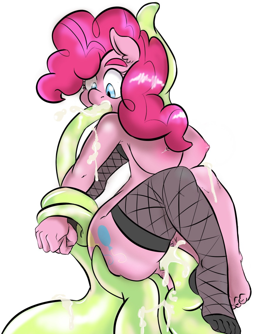 2013 5_toes anthro anthrofied armwear blue_eyes bodily_fluids breasts clothing coiling cum cum_in_mouth cum_in_vagina cum_inside cum_on_arm cum_on_tentacle cutie_mark double_penetration e621 earth_pony elbow_gloves equid equine feet female friendship_is_magic fur genital_fluids gloves haiku_oezu hair handwear hasbro horse legwear mammal multiple_penetration my_little_pony nipples oral oral_penetration penetration pink_body pink_fur pink_hair pink_tail pinkie_pie_(mlp) pony restrained simple_background solo stockings tail tentacle_in_mouth tentacle_penetration tentacles toes vaginal vaginal_penetration white_background