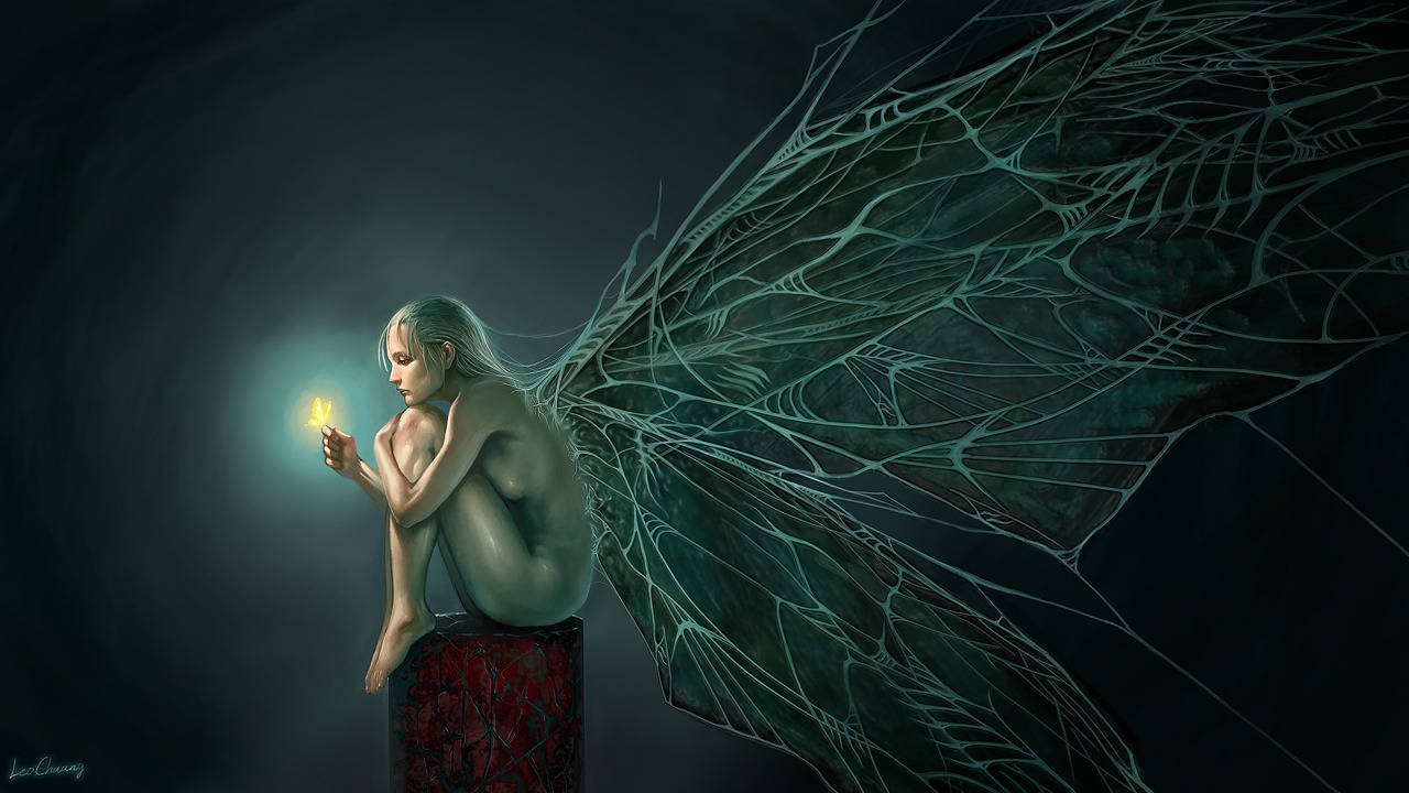 1girls breasts claymore female female_only jean_(claymore) medium_breasts monster_girl nude nude_female rule34 short_hair wings