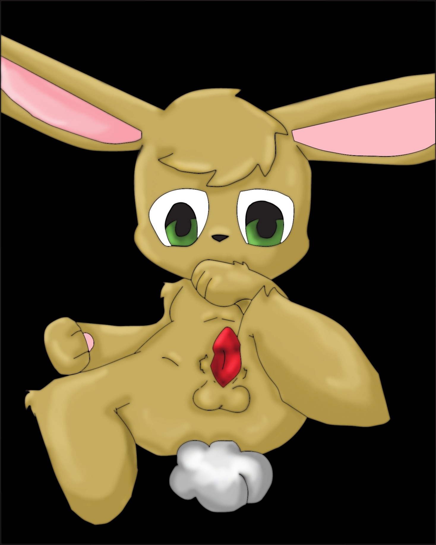 balls black_background cuddles_(htf) e621 erection genitals happy_tree_friends hi_res lagomorph leporid male mammal nude other-things penis rabbit semi-anthro simple_background solo toony