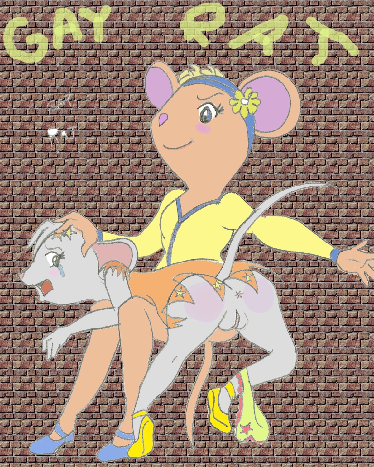 angelina_ballerina anthro ass clothing female female_only gay_rat gracie_madeleine_le_chateau mouse pussy rule34 sitting spanking tagme toony viki_(angelina_ballerina)