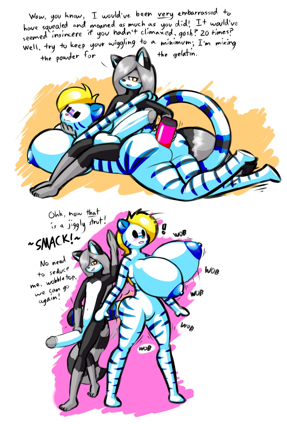 anal anal_penetration animate_inanimate anthro big_breasts big_penis blue_nipples blush breasts butt duo e621 english_text erection felid female genitals hi_res humanoid_genitalia humanoid_penis inflatable living_inflatable living_sex_doll living_sex_toy male mammal mana_(erolunai) nipples norithics norithics_"nori"_kusemurai pantherine penetration penis sex sex_doll sex_toy text tiger toying_partner vibrator