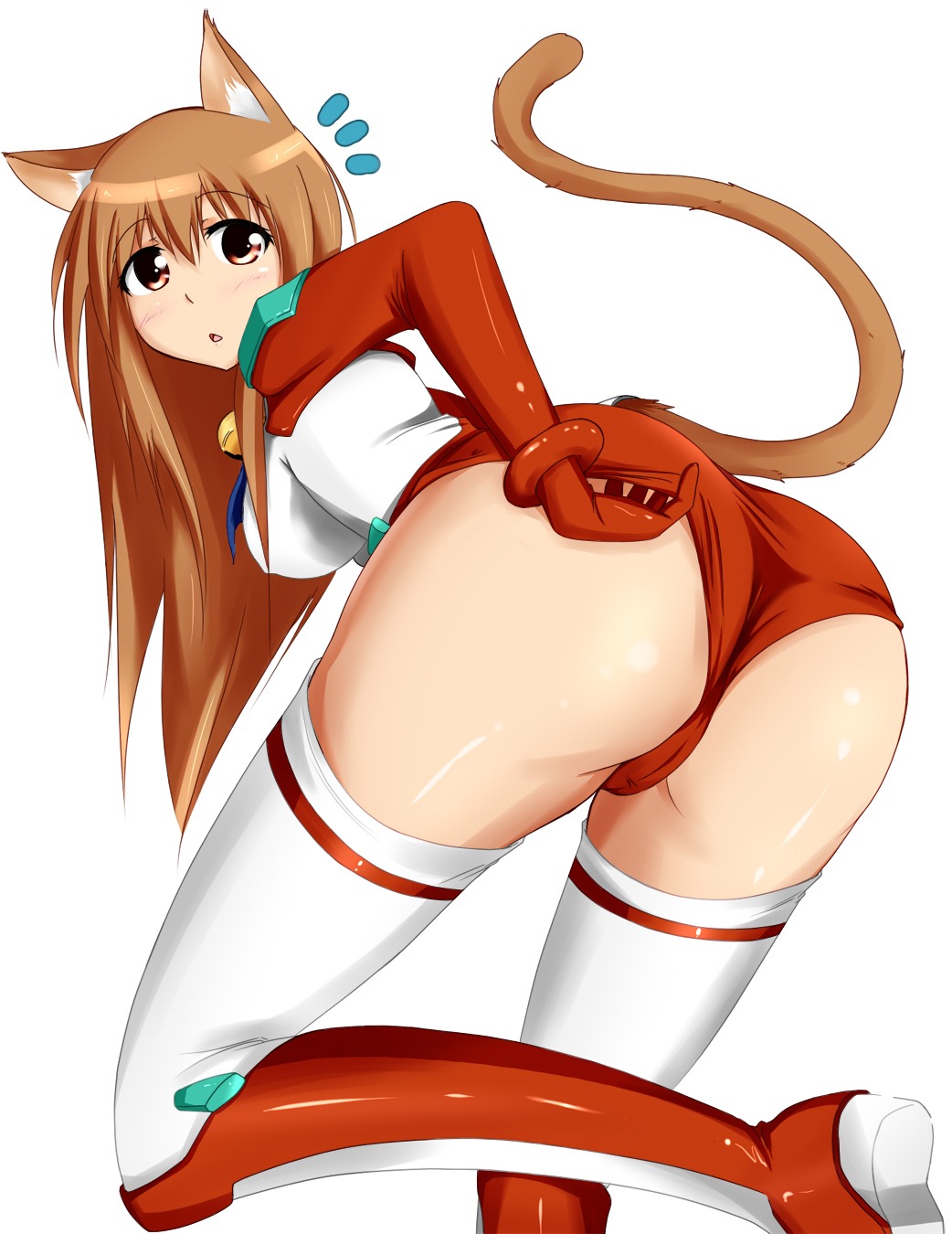 animal_ears asobi_ni_iku_yo! ass blush cameltoe cat_ears cat_girl catgirl eris_(asobi_ni_iku_yo!) female highres huge_ass pussy rule34 surprised tail