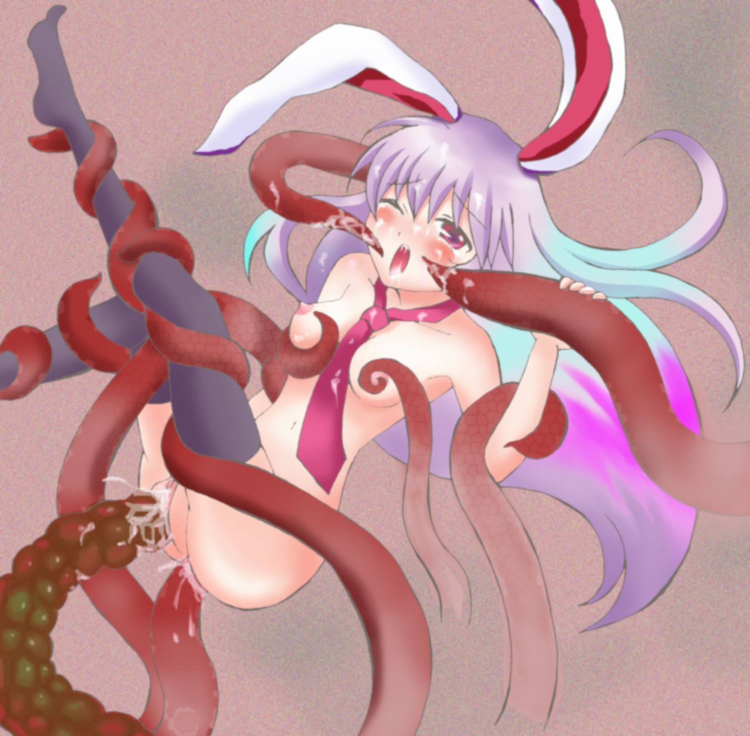 anal animal_ear bunny_ear female high_resolution pussy reisen_udongein_inaba rule34 sex solo tentacle thighhighs touhou vaginal_penetration