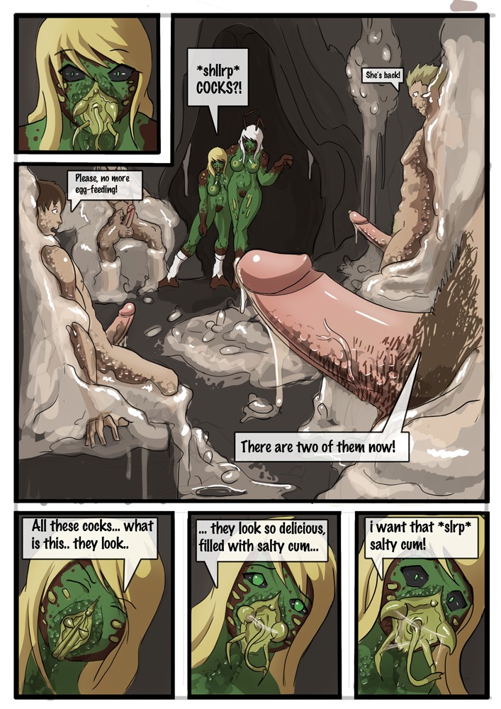 animal_humanoid arthropod arthropod_humanoid breasts comic dominant e621 egg english_text erection female genitals group human humanoid humanoid_genitalia humanoid_penis insect lunate male mammal multi_genitalia multi_vulva penis slime spitbug sticky tentacles text unusual_anatomy unusual_genitalia_placement unusual_vulva_placement vulva vulva_for_mouth