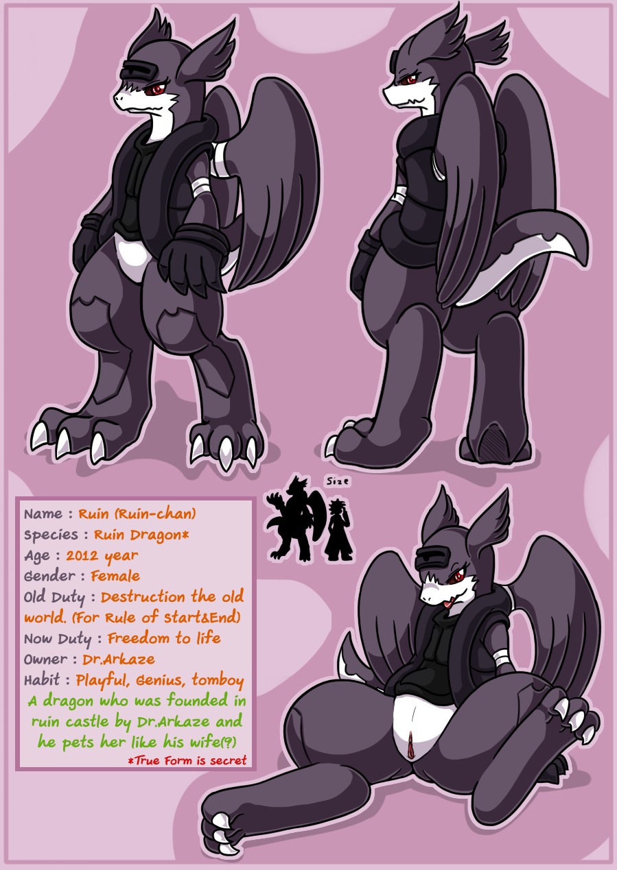 anthro black_body black_clothing clothing digital_media_(artwork) dragon e621 english_text female genitals hi_res model_sheet mythological_creature mythological_scalie mythology scalie solo tail text vavacung vulva