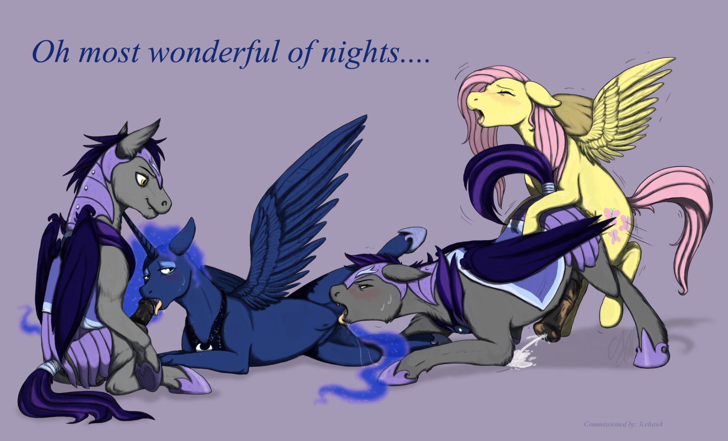 all_fours anal anal_penetration animal_genitalia animal_penis bat_pony blush bodily_fluids cartoonlion cum cum_on_ground cum_pool cum_while_penetrated cunnilingus cutie_mark doggystyle e621 ejaculation english_text equid equine equine_genitalia equine_penis erection feathered_wings feathers female feral fluttershy_(mlp) foursome friendship_is_magic from_behind_position genital_fluids genitals green_eyes group group_sex gynomorph gynomorph/male gynomorph_penetrating gynomorph_penetrating_male hair hands-free hasbro hi_res horn hybrid intersex intersex/male intersex_penetrating intersex_penetrating_male male male/female male_penetrated male_penetrating mammal mostly_nude my_little_pony mythological_creature mythological_equine mythology night_guard_(mlp) nude oral orgasm pegasi_guard_(mlp) pegasus penetration penis pink_hair princess_luna_(mlp) quadruped royal_guard_(mlp) sex tail teats text thestral vaginal vulva wing_boner winged_unicorn wings yellow_eyes