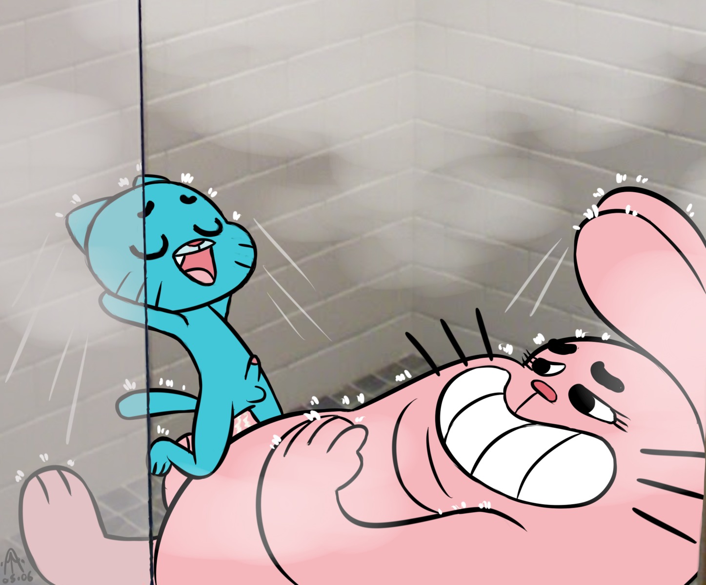 age_difference anal anal_penetration anthro anthro_on_anthro anthro_penetrated anthro_penetrating anthro_penetrating_anthro balls biped cartoon_network domestic_cat dominant duo e621 erection father_(lore) father_and_child_(lore) father_and_son_(lore) felid feline felis genitals grin gumball_watterson hi_res incest_(lore) lagomorph larger_dom larger_male leporid male male/male male_penetrated male_penetrating male_penetrating_male mammal nude older_male on_model parent_(lore) parent_and_child_(lore) parent_and_son_(lore) penetration penile penile_penetration penis penis_in_ass rabbit richard_watterson sex shota shower size_difference smaller_male smaller_penetrated smile son_(lore) the_amazing_world_of_gumball therabbitd young young_anthro younger_male younger_penetrated