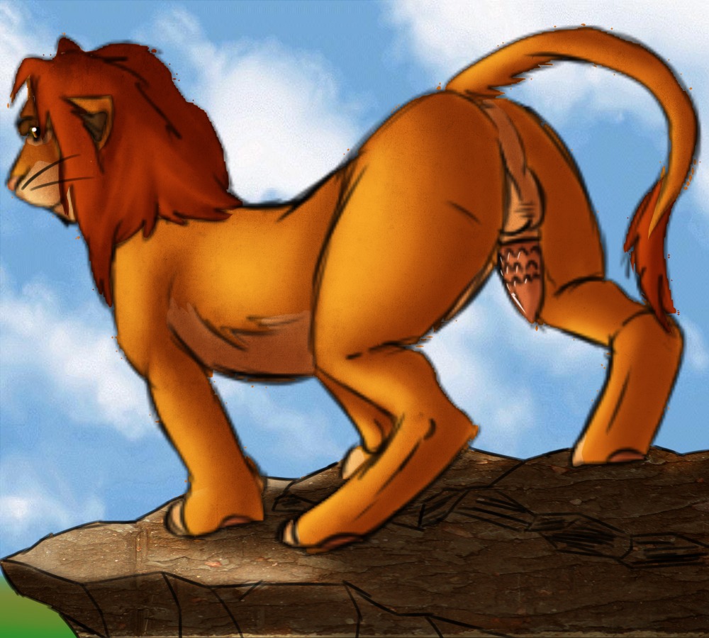 ass balls disney feline feral lion male male_only penis rule34 simba tail the_lion_king