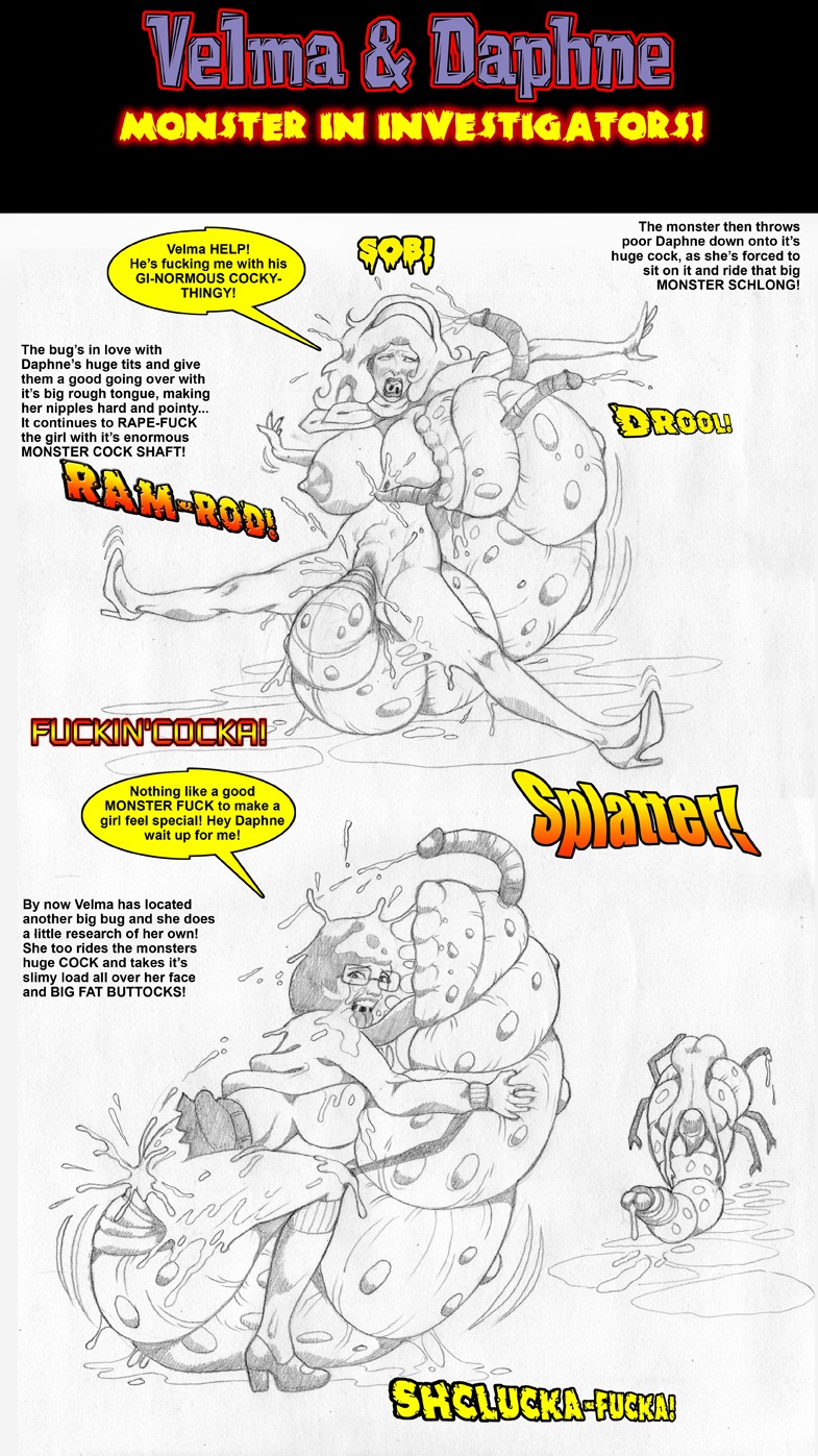 arthropod big_breasts bodily_fluids breasts cum cum_in_hair cum_in_vagina cum_inside daphne_blake digital_media_(artwork) duo_focus e621 english_text eyewear female female_penetrated forced genital_fluids genitals glasses graphite_(artwork) group hair hanna-barbera hi_res insect male male/female male_penetrating male_penetrating_female mixed_media monster nightmare_fuel nipples non-mammal_breasts non-mammal_nipples orgasm penetration penis profanity rape scooby-doo_(series) sex smudge text traditional_media_(artwork) vaginal vaginal_penetration velma_dinkley what what_has_science_done where_is_your_god_now