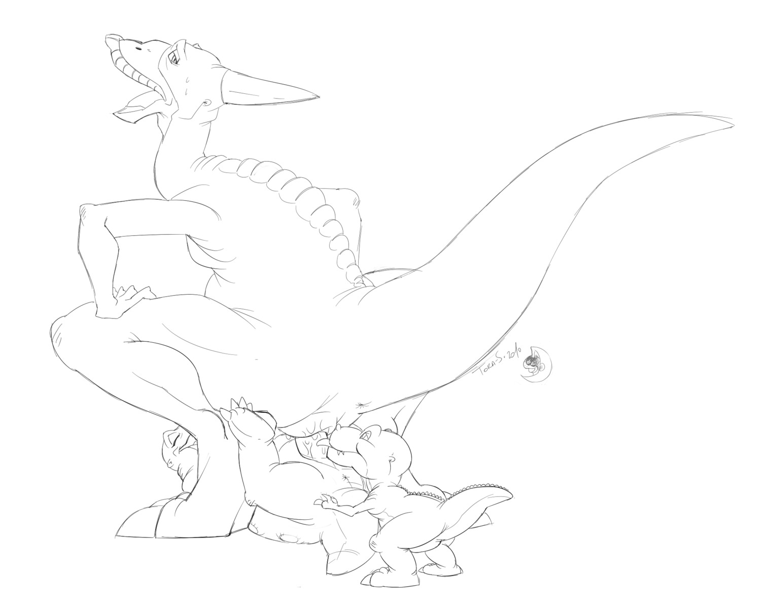 1girls 2010 2boys adoptive_mother adoptive_son chomper_(the_land_before_time) cub cub_and_adult dinosaur ducky's_mom female feral feral_on_feral interspecies larger_female male monochrome penetration penis pussy reptile rule34 scalie size_difference spike spike_(the_land_before_time) technical_incest the_land_before_time threesome tora-shiromaru vaginal_penetration white_background