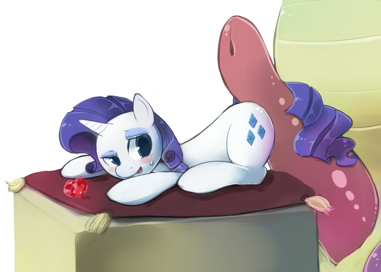 2013 blue_eyes blush cutie_mark dragon duo e621 equid equine erection eyeshadow female feral friendship_is_magic fur genitals hair half-closed_eyes hasbro horn interspecies larger_male makeup male male/female mammal my_little_pony mythological_creature mythological_equine mythological_scalie mythology narrowed_eyes penis princess_hinghoi purple_eyeshadow purple_hair rarity_(mlp) scalie size_difference smaller_female spike_(mlp) tail unicorn white_body white_fur