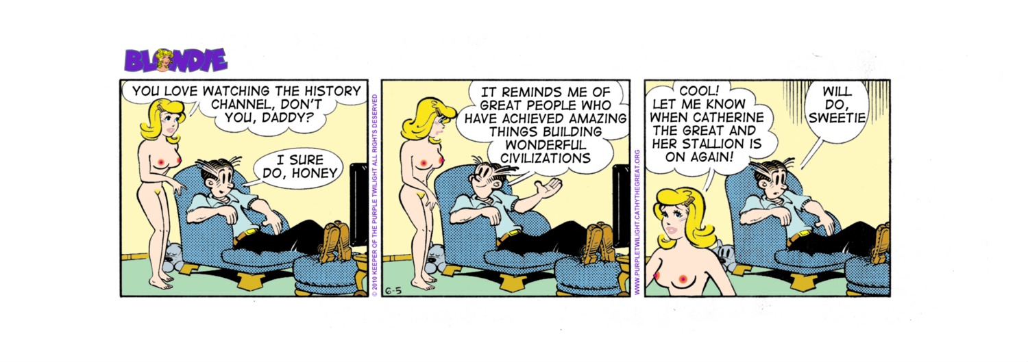 blondie_(comic) casual clothing comic comic_strip cookie_bumstead dagwood_bumstead daisy_bumstead edit female human male nudist pale_skin rule34 tagme